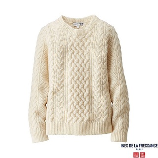 ユニクロ WOMEN ローゲージケーブルクルーネックセーター(長袖) - UNIQLO ユニクロ (7976)