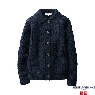 ユニクロ WOMEN ローゲージケーブルカーディガン(長袖) - UNIQLO ユニクロ (7977)